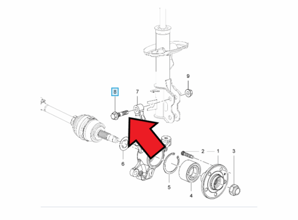 Vauxhall Mokka 2013-2019 Front Shock Absorber Bolt (1)