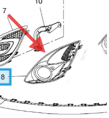 Vauxhall Corsa 2007-2014 Passenger Fog Lamp Surround