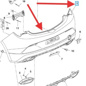 Vauxhall Astra J 2011-2015 Rear Bumper VXR Edition