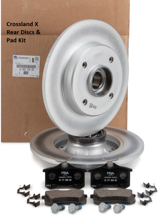 Vauxhall Crossland X 2017-2021 Rear Discs & Pad Kit