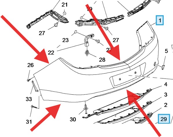 Vauxhall Insignia 2009-2017 Rear Bumper