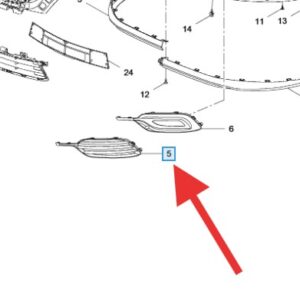 Vauxhall Zafira 2012-2018 Front Passenger Fog Grille