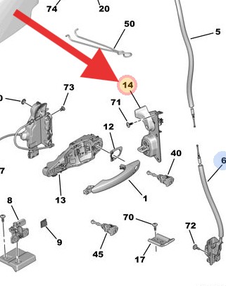 Vauxhall Combo 2018-Present Spare Rear Door Handle