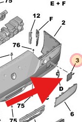 Vauxhall Grandland EV 2024-Present Rear Bumper Tow Eye Cover
