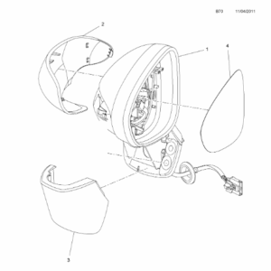 Vauxhall Zafira 2012-2018 Passenger Door Mirror (Unpainted)