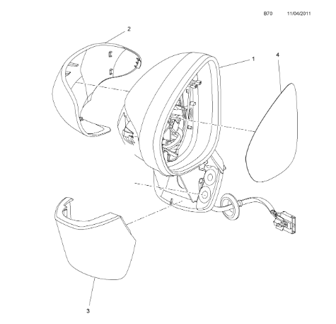 Vauxhall Zafira 2012-2018 Passenger Door Mirror (Unpainted)