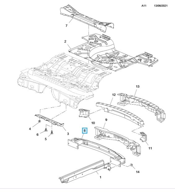 Vauxhall Insignia 2016 Rear Crash Bar 12772411