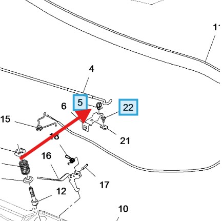 Vauxhall Meriva 2010-2017 Bonnet Stay Clip
